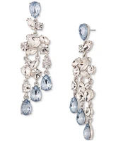 Givenchy Silver Tone Light sapphire Chadelier Drop Earrings