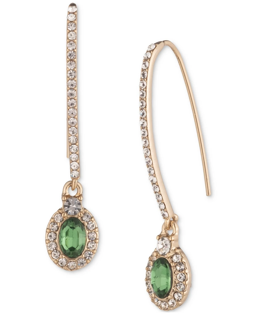 Givenchy Pave & Stone Oval Halo Threader Earrings