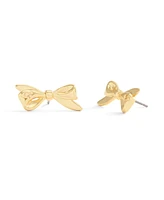 Coach Gold Signature Mini Bow Stud Earrings