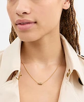 Coach Signature Quilted Tube Pendant Necklace
