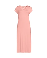 Lands' End Women's Short Sleeve Cooling Midi Nightgown