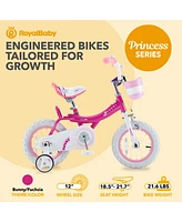 RoyalBaby Princess Girl Kid Bicycle 12" with Training Wheels, Bunny/Fuchsia