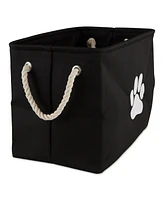 Bone Dry Collapsible Pet Storage Bin with Rope Handles Solid Paw Print