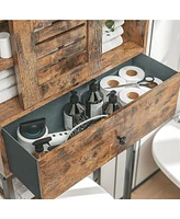 6 Tier Bathroom Organizer Shelves Space Saver with Adjustable Shelf