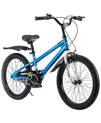 RoyalBaby Freestyle 20" Kids Bike with Kickstand and Water Bottle, Blue