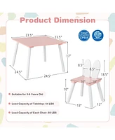 3 Pieces Kids Table and Chairs Set for Arts Crafts Snack Time