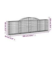 Arched Gabion Basket 118.1"x11.8"x31.5"/39.4" Galvanized Iron