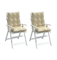 Lowback Chair Cushions 2 pcs Beige Oxford Fabric