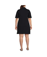 Lands' End Women's Plus Starfish Elbow Sleeve Polo Dress