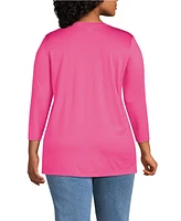 Lands' End Plus 3/4 Sleeve Cotton Supima Tunic