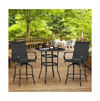 Yaheetech 2-piece Patio Swivel Texteline Bistro Chairs