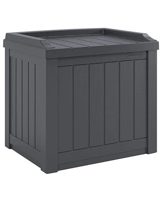 Suncast 22 Gallon Outdoor Patio Small Deck Box with Storage Seat, Cyberspace