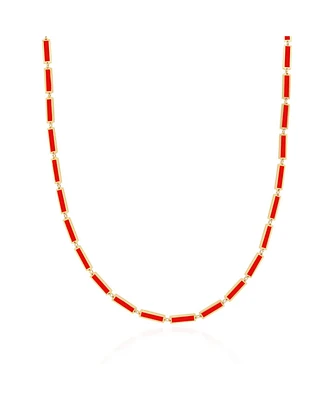 The Lovery Coral Bar Necklace 14K Gold