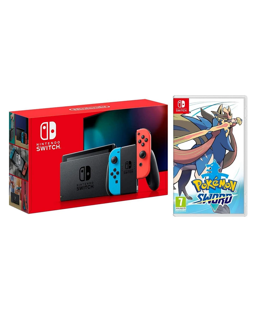 Nintendo Switch 32GB Neon with Pokemon Sword Bundle