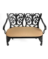 Cast aluminium bench with cushion