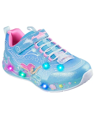 Skechers Toddler Girls' S-Lights: Mermaid Dreams Light-Up Fastening Strap Casual Sneakers from Finish Line