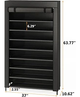 Tribesigns 10 Tier Shoes Rack with Cover,50 Pair Large Shoe Stand, Non-Woven Shoe Storage Cabinet