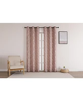 Kate Aurora 2 Piece Pastel Florinda Floral Grommet Top Window Curtain Panels