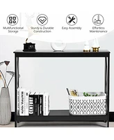 2-Tier Console X-Design Sofa Side Accent Table