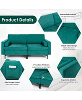 Modular 2-Seat L-Shaped Sectional Sofa Couch with Socket Usb Port