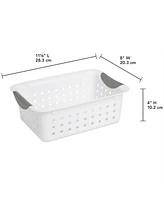 Sterilite White Small Ultra Basket Durable Plastic Storage Organizer, (12 Pack)