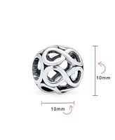 Bling Jewelry Valentine Heart Knot Charm Bead Sterling Silver for European Bracelet