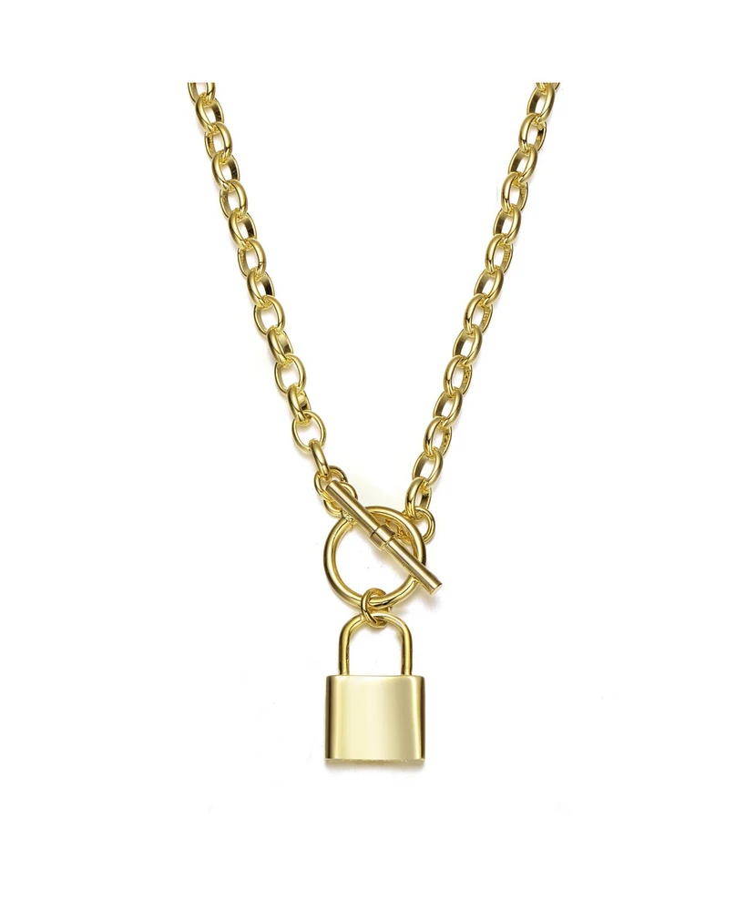 14K Gold Plated Locket Charm Necklace