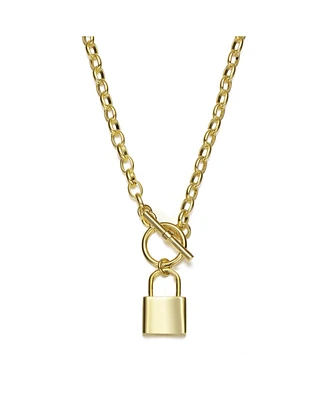 14K Gold Plated Locket Charm Necklace
