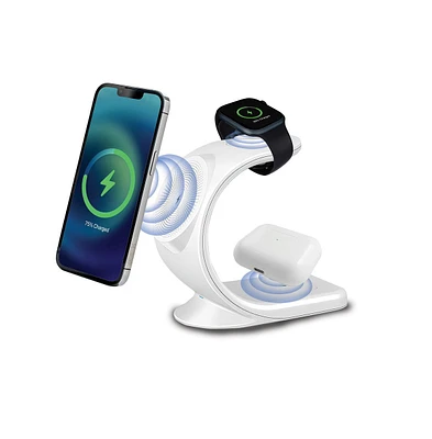 Brookstone 3-In-1 Wireless Magsafe Charging Moon for iPhone, Airpods, and Apple Watch