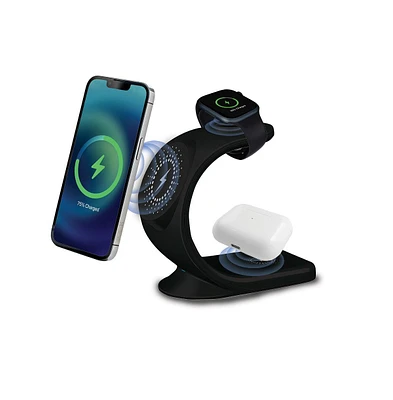 Brookstone 3-In-1 Wireless Magsafe Charging Moon for iPhone, Airpods, and Apple Watch