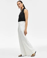I.n.c. International Concepts Women's Pinstriped Cuffed Wide-Leg Pants, Exclusively at Macy's
