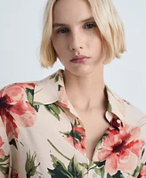 Mango Women's Flowy Floral Print Shirt