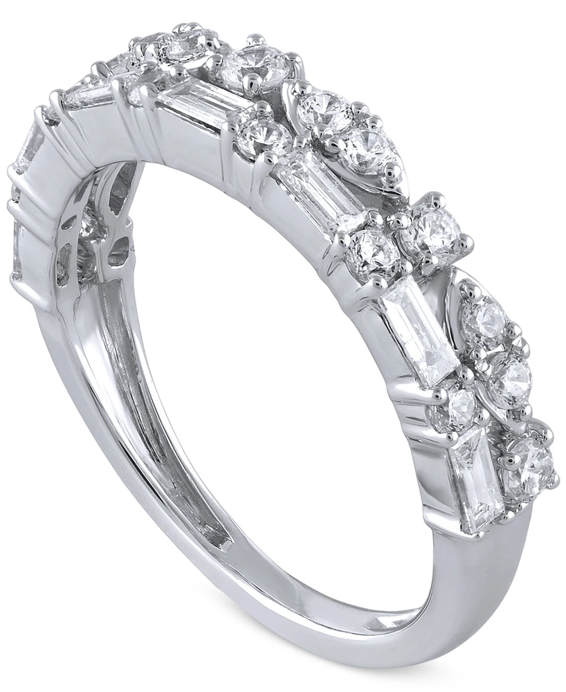 Diamond Double-Row Band (3/4 ct. t.w.) in 14k White Gold