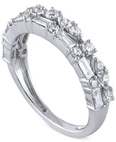 Diamond Double-Row Band (3/4 ct. t.w.) in 14k White Gold