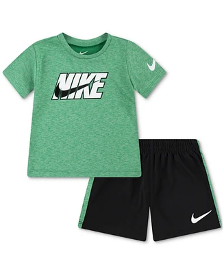 Nike Baby Short-Sleeve Logo T-Shirt & Shorts, 2 Piece Set