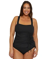 Becca Etc Plus Modern Edge Rib Multi-Way Tankini Top