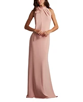 Tadashi Shoji Women's Sims Shoulder Bow Halter Gown