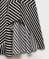 Mango Women's Striped Asymmetrical Dress