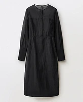 Mango Women's Semi-Transparent Silk Blend Midi Dress