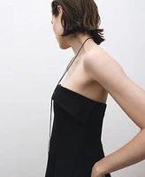 Mango Women's Strapless Flared Dress
