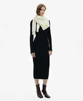 Mango Women's Contrast Ribbed Knit Dress