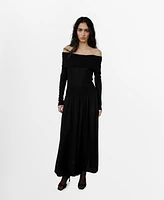 Mango Women's Off-The-Shoulder Knitted Dress