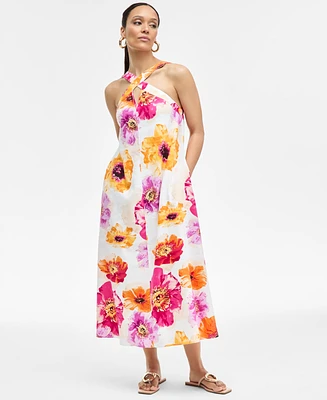 I.n.c. International Concepts Women's Floral-Print Linen-Blend Maxi Dress, Exclusively at Macy's