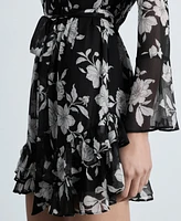Mango Women's Ruffled Floral Print Dress