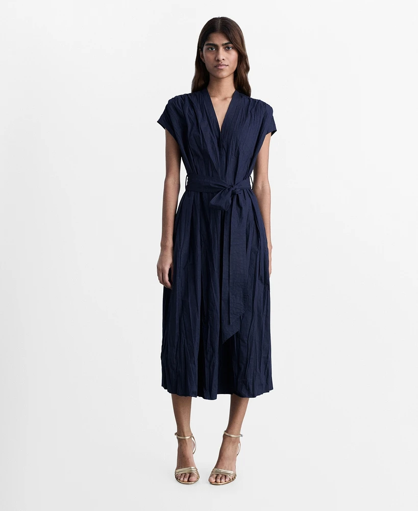 Mango Women's Textured Bow Dress