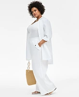 I.n.c. International Concepts Plus Pull-On Wide-Leg Pants, Exclusively at Macy's