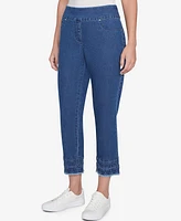 Ruby Rd. Petite Embroidered Extra Stretch Dark Denim Jeans