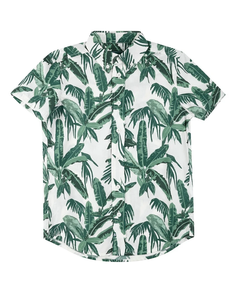 Brooks Brothers Big Boys Palm Tree Graphic Poplin Shirt