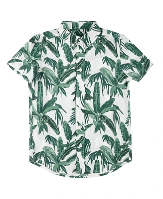 Brooks Brothers Big Boys Palm Tree Graphic Poplin Shirt