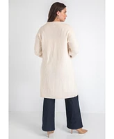 June + Vie Plus Midi-Length Button-Down Cardigan